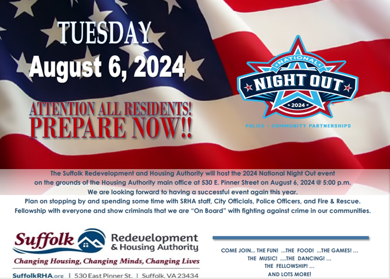 National Night Out Flyer. All information from this flyer is listed above.